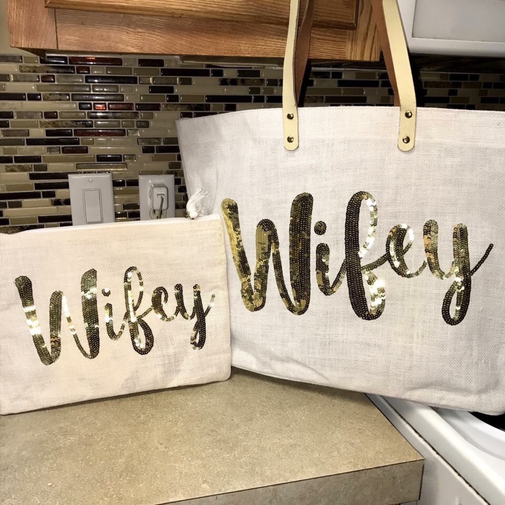Wifey Tote Bag & Wifey Clutch Set